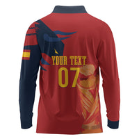 La Furia Roja Espana Custom Long Sleeve Polo Shirt Campeones del Mundo 2026