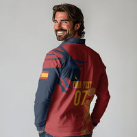 La Furia Roja Espana Custom Long Sleeve Polo Shirt Campeones del Mundo 2026