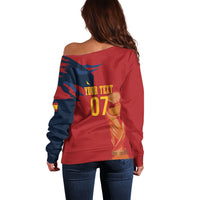 La Furia Roja Espana Custom Off Shoulder Sweater Campeones del Mundo 2026