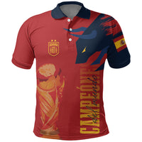 La Furia Roja Espana Custom Polo Shirt Campeones del Mundo 2026