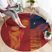 La Furia Roja Espana Round Carpet Campeones del Mundo 2026