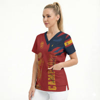 La Furia Roja Espana Custom Scrub Top Campeones del Mundo 2026