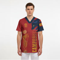 La Furia Roja Espana Custom Scrub Top Campeones del Mundo 2026