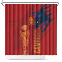 La Furia Roja Espana Shower Curtain Campeones del Mundo 2026