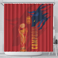 La Furia Roja Espana Shower Curtain Campeones del Mundo 2026