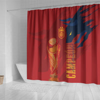 La Furia Roja Espana Shower Curtain Campeones del Mundo 2026