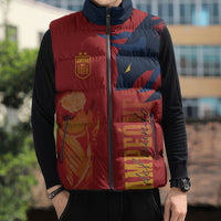 La Furia Roja Espana Custom Sleeveless Puffer Jacket Campeones del Mundo 2026