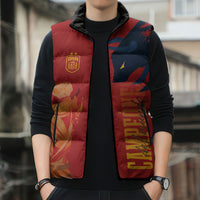 La Furia Roja Espana Custom Sleeveless Puffer Jacket Campeones del Mundo 2026