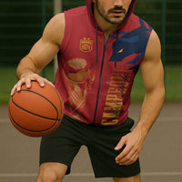 La Furia Roja Espana Custom Sleeveless Zip Hoodie Campeones del Mundo 2026