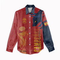 La Furia Roja Espana Custom Women Casual Shirt Campeones del Mundo 2026