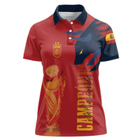 La Furia Roja Espana Custom Women Polo Shirt Campeones del Mundo 2026