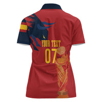 La Furia Roja Espana Custom Women Polo Shirt Campeones del Mundo 2026