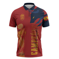 La Furia Roja Espana Custom Zipper Polo Shirt Campeones del Mundo 2026