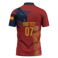 La Furia Roja Espana Custom Zipper Polo Shirt Campeones del Mundo 2026