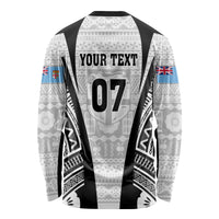 Personalised Fiji Rugby Long Sleeve Shirt 2023 World Cup History Makers - White Ver - Wonder Print Shop