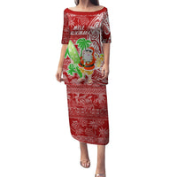 Hawaii Christmas Mele Kalikimaka Family Matching Puletasi Dress and Hawaiian Shirt Santa Claus - Wonder Print Shop