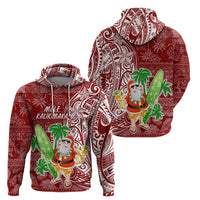 Hawaii Christmas Mele Kalikimaka Hoodie Santa Claus - Wonder Print Shop