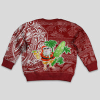 Hawaii Christmas Mele Kalikimaka Kid Ugly Christmas Sweater Santa Claus - Wonder Print Shop