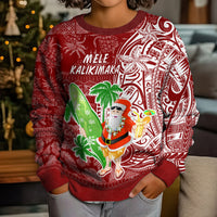 Hawaii Christmas Mele Kalikimaka Kid Ugly Christmas Sweater Santa Claus - Wonder Print Shop