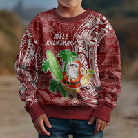 Hawaii Christmas Mele Kalikimaka Kid Ugly Christmas Sweater Santa Claus - Wonder Print Shop