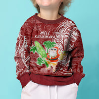 Hawaii Christmas Mele Kalikimaka Kid Ugly Christmas Sweater Santa Claus - Wonder Print Shop