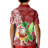 Hawaii Christmas Mele Kalikimaka Kid Polo Shirt Santa Claus - Wonder Print Shop