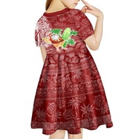 Hawaii Christmas Mele Kalikimaka Kid Short Sleeve Dress Santa Claus - Wonder Print Shop