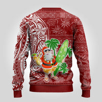 Hawaii Christmas Mele Kalikimaka Ugly Christmas Sweater Santa Claus - Wonder Print Shop