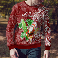 Hawaii Christmas Mele Kalikimaka Ugly Christmas Sweater Santa Claus - Wonder Print Shop