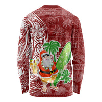 Hawaii Christmas Mele Kalikimaka Long Sleeve Shirt Santa Claus - Wonder Print Shop