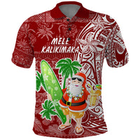 Hawaii Christmas Mele Kalikimaka Polo Shirt Santa Claus - Wonder Print Shop