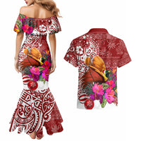 Papua New Guinea Christmas Couples Matching Mermaid Dress and Hawaiian Shirt Bird-of-Paradise Special LT7 - Wonder Print Shop