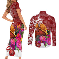 Papua New Guinea Christmas Couples Matching Short Sleeve Bodycon Dress and Long Sleeve Button Shirt Bird-of-Paradise Special LT7 - Wonder Print Shop
