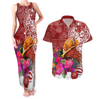 Papua New Guinea Christmas Couples Matching Tank Maxi Dress and Hawaiian Shirt Bird-of-Paradise Special LT7 - Wonder Print Shop