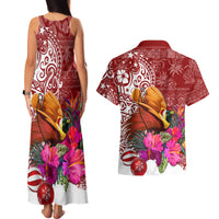 Papua New Guinea Christmas Couples Matching Tank Maxi Dress and Hawaiian Shirt Bird-of-Paradise Special LT7 - Wonder Print Shop