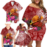 Papua New Guinea Christmas Family Matching Off Shoulder Short Dress and Hawaiian Shirt Bird-of-Paradise Special LT7 - Wonder Print Shop