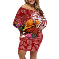 Papua New Guinea Christmas Family Matching Off Shoulder Short Dress and Hawaiian Shirt Bird-of-Paradise Special LT7 - Wonder Print Shop