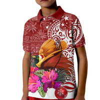 Papua New Guinea Christmas Kid Polo Shirt Bird-of-Paradise Special - Wonder Print Shop