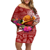 Papua New Guinea Christmas Off Shoulder Short Dress Bird-of-Paradise Special - Wonder Print Shop