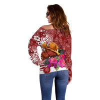 Papua New Guinea Christmas Off Shoulder Sweater Bird-of-Paradise Special - Wonder Print Shop