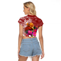 Papua New Guinea Christmas Raglan Cropped T Shirt Bird-of-Paradise Special - Wonder Print Shop