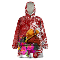 Papua New Guinea Christmas Wearable Blanket Hoodie Bird-of-Paradise Special - Wonder Print Shop
