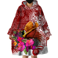 Papua New Guinea Christmas Wearable Blanket Hoodie Bird-of-Paradise Special - Wonder Print Shop