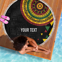 Personalized Adinkra Akan Culture Beach Blanket Afrikan Colors