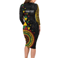 Personalized Adinkra Akan Culture Family Matching Long Sleeve Bodycon Dress and Hawaiian Shirt Afrikan Colors