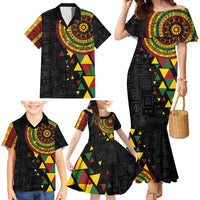 Personalized Adinkra Akan Culture Family Matching Mermaid Dress and Hawaiian Shirt Afrikan Colors