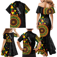 Personalized Adinkra Akan Culture Family Matching Mermaid Dress and Hawaiian Shirt Afrikan Colors