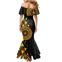 Personalized Adinkra Akan Culture Family Matching Mermaid Dress and Hawaiian Shirt Afrikan Colors