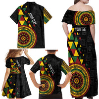 Personalized Adinkra Akan Culture Family Matching Off Shoulder Maxi Dress and Hawaiian Shirt Afrikan Colors