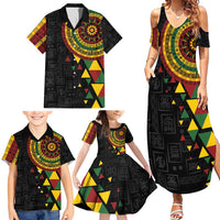 Personalized Adinkra Akan Culture Family Matching Summer Maxi Dress and Hawaiian Shirt Afrikan Colors
